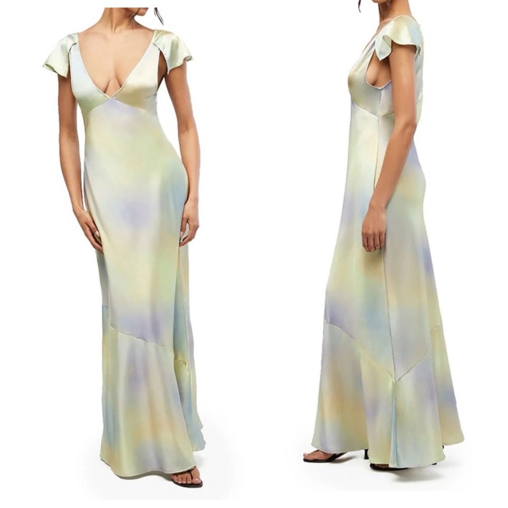 NWT WeWoreWhat Watercolor Slip Dress Maxi length Size 6